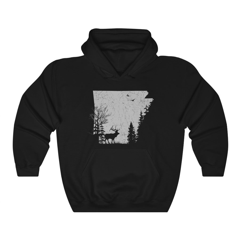 Arkansas - Deer In The Woods - Unisex Hooded Sweatshirt