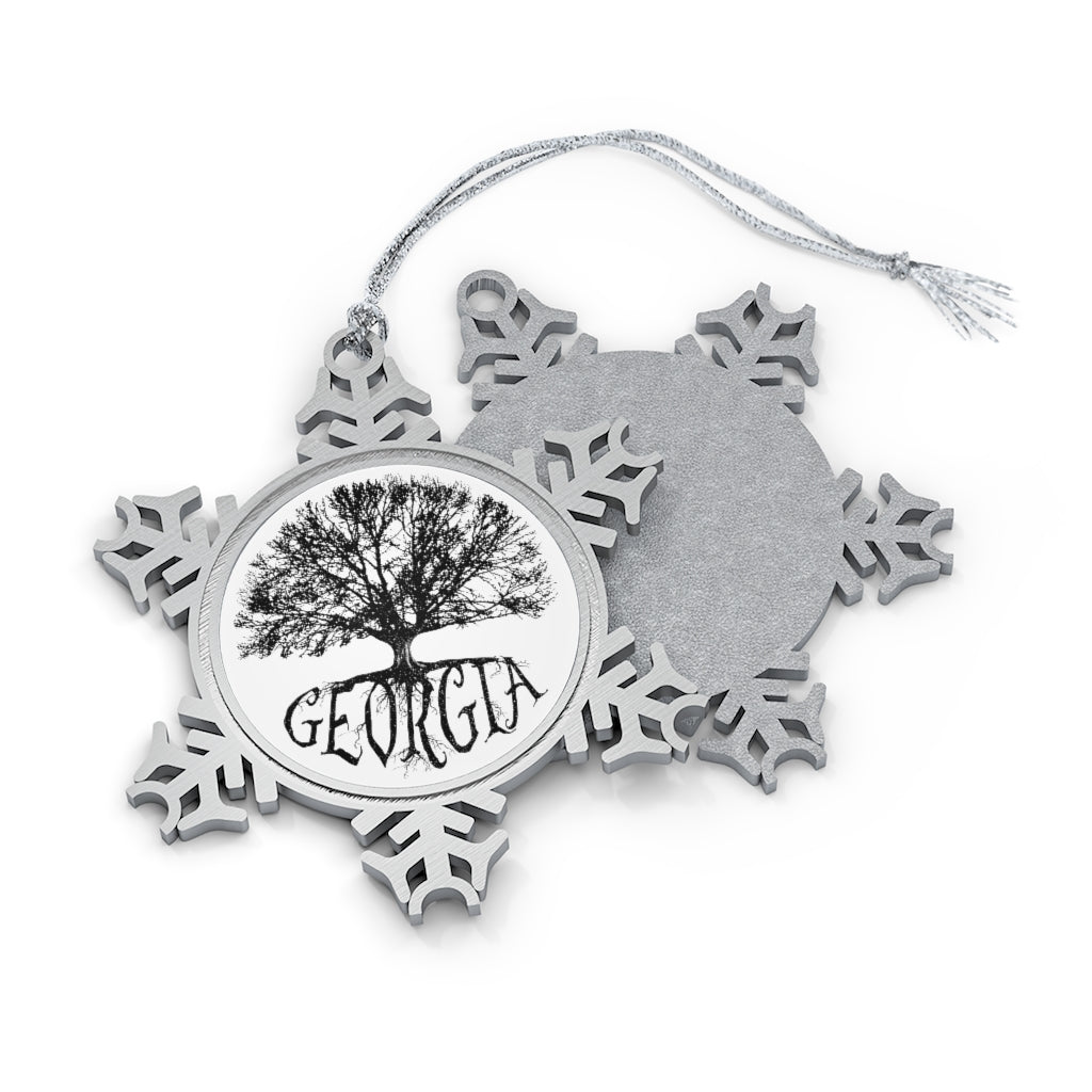 Georgia - Big Tree - Pewter Snowflake Ornament